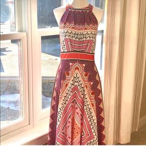 Eliza J Scarf Print Halter Dress 6